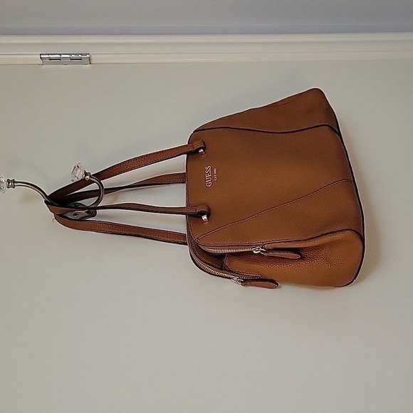 GUESS Camel Brown Three Compartment Dome Tote Satchel - Picture 3 of 9